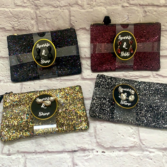 Sparkle bag accessories clutch & matching earrings - Picture 1 of 5
